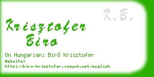 krisztofer biro business card