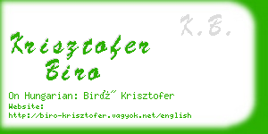 krisztofer biro business card